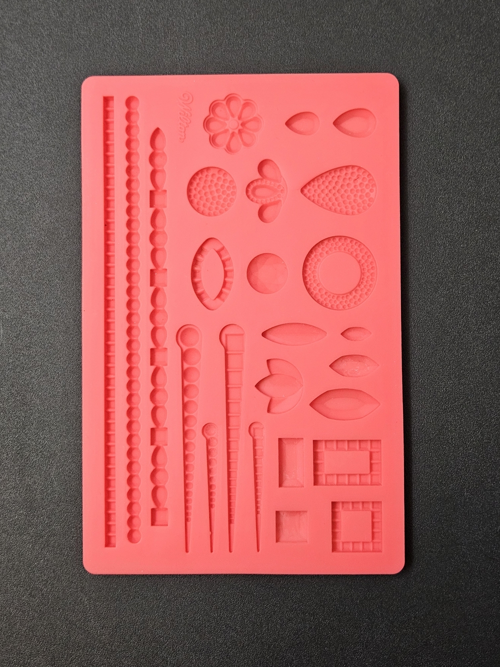 Silicone Mold in Bright Pink - Multi-Shape Beads & Flowers